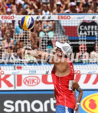 Beachvolleyball Grand Slam.  Alexander Horst (AUT). Klagenfurt, 19.7.2012
Foto: Kuess

---
pressefotos, pressefotografie, kuess, qs, qspictures, sport, bild, bilder, bilddatenbank