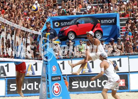 Beachvolleyball Grand Slam.  Robin Seidl, Alexander Xandi Huber (AUT). Klagenfurt, 19.7.2012
Foto: Kuess

---
pressefotos, pressefotografie, kuess, qs, qspictures, sport, bild, bilder, bilddatenbank