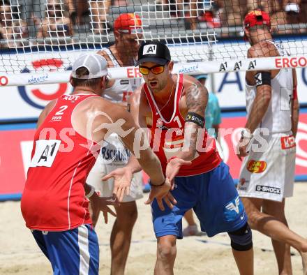 Beachvolleyball Grand Slam.  Clemens Doppler, Alexander Horst (AUT). Klagenfurt, 19.7.2012
Foto: Kuess

---
pressefotos, pressefotografie, kuess, qs, qspictures, sport, bild, bilder, bilddatenbank