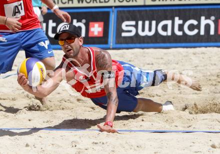 Beachvolleyball Grand Slam.  Clemens Doppler (AUT). Klagenfurt, 19.7.2012
Foto: Kuess

---
pressefotos, pressefotografie, kuess, qs, qspictures, sport, bild, bilder, bilddatenbank