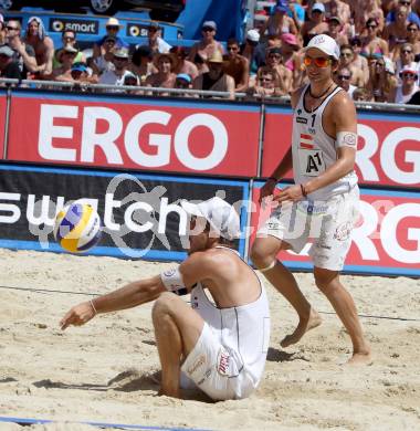 Beachvolleyball Grand Slam.  Robin Seidl, Alexander Xandi Huber (AUT). Klagenfurt, 19.7.2012
Foto: Kuess

---
pressefotos, pressefotografie, kuess, qs, qspictures, sport, bild, bilder, bilddatenbank