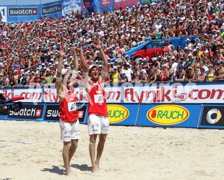 Beachvolleyball Grand Slam. SEIDL Robin Valentin, HUBER Alexander Xandi (AUT). Klagenfurt, 20.7.2012
Foto: Kuess

---
pressefotos, pressefotografie, kuess, qs, qspictures, sport, bild, bilder, bilddatenbank
