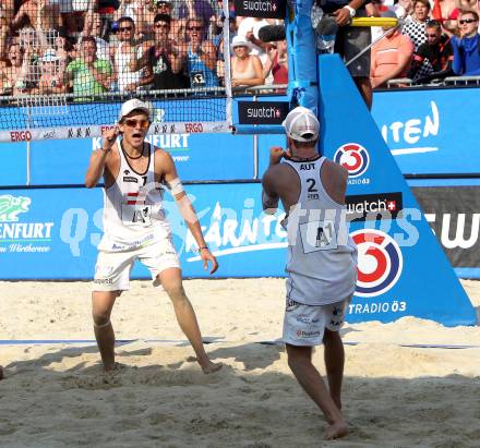Beachvolleyball Grand Slam. SEIDL Robin Valentin, HUBER Alexander Xandi (AUT). Klagenfurt, 20.7.2012
Foto: Kuess

---
pressefotos, pressefotografie, kuess, qs, qspictures, sport, bild, bilder, bilddatenbank