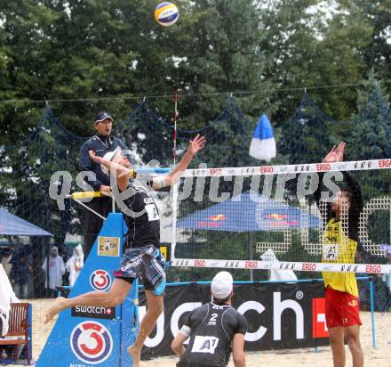 Beachvolleyball Grand Slam.  DOLLINGER Sebastian, WINDSCHEIF Stefan (GER). Klagenfurt, 21.7.2012
Foto: Kuess
---
pressefotos, pressefotografie, kuess, qs, qspictures, sport, bild, bilder, bilddatenbank