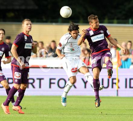 Fussball. Bundesliga. RZ Pellets WAC gegen FK Austria Wien. Michele Polverino,  (WAC), Florian Mader (Wien). Wolfsberg, 25.7.2012.
Foto: Kuess


---
pressefotos, pressefotografie, kuess, qs, qspictures, sport, bild, bilder, bilddatenbank