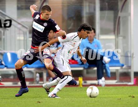 Fussball. Bundesliga. RZ Pellets WAC gegen FK Austria Wien. David De Paula, (WAC), Alexander Gorgon  (Wien). Wolfsberg, 25.7.2012.
Foto: Kuess


---
pressefotos, pressefotografie, kuess, qs, qspictures, sport, bild, bilder, bilddatenbank