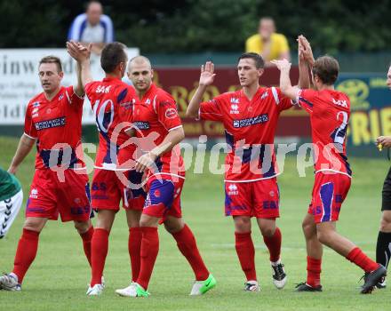 Fussball Regionalliga. Feldkirchen gegen SAK.  Torjubel SAK. Feldkirchen, 3.8.2012.
Foto: Kuess
---
pressefotos, pressefotografie, kuess, qs, qspictures, sport, bild, bilder, bilddatenbank