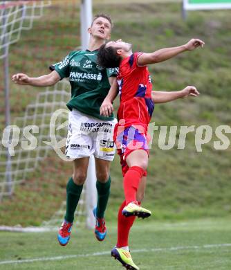 Fussball Regionalliga. Feldkirchen gegen SAK.  Martin Hinteregger,  (Feldkirchen), Murat Veliu (SAK). Feldkirchen, 3.8.2012.
Foto: Kuess
---
pressefotos, pressefotografie, kuess, qs, qspictures, sport, bild, bilder, bilddatenbank