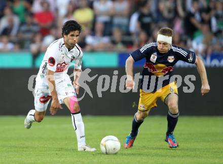 Fussball. Bundesliga. RZ Pellets WAC gegen FC Red Bull Salzburg. Jacobo,  (WAC), Christian Schwegler (Salzburg). Wolfsberg, 4.8.2012.
Foto: Kuess

---
pressefotos, pressefotografie, kuess, qs, qspictures, sport, bild, bilder, bilddatenbank