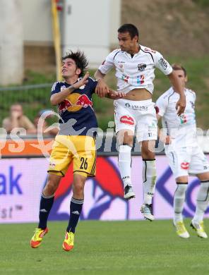 Fussball. Bundesliga. RZ Pellets WAC gegen FC Red Bull Salzburg. Nenad JOvanovic,  (WAC), Soriano Casas Jonatan (Salzburg). Wolfsberg, 4.8.2012.
Foto: Kuess

---
pressefotos, pressefotografie, kuess, qs, qspictures, sport, bild, bilder, bilddatenbank