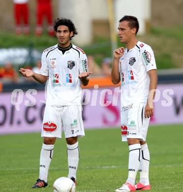 Fussball. Bundesliga. RZ Pellets WAC gegen FC Red Bull Salzburg. Michele Polverino, Michael Liendl (WAC). Wolfsberg, 4.8.2012.
Foto: Kuess

---
pressefotos, pressefotografie, kuess, qs, qspictures, sport, bild, bilder, bilddatenbank