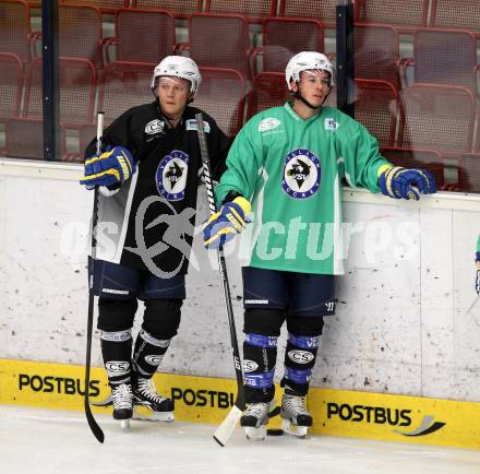 Eishockey. VSV. Training.  Antti Pusa, Marco Pewal. Villach, 8.8.2012.
Foto: Kuess
---
pressefotos, pressefotografie, kuess, qs, qspictures, sport, bild, bilder, bilddatenbank