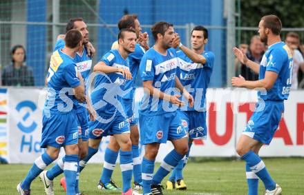 Fussball Regionalliga. SAK gegen VSV.  Torjubel VSV. Klagenfurt, 9.8.2012.
Foto: Kuess
---
pressefotos, pressefotografie, kuess, qs, qspictures, sport, bild, bilder, bilddatenbank