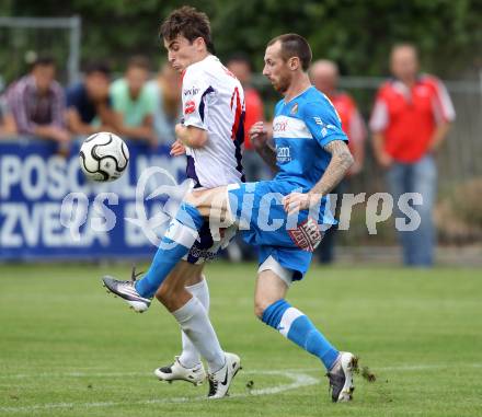 Fussball Regionalliga. SAK gegen VSV. Martin Lenosek, (SAK), Rok Pavlicic  (VSV). Klagenfurt, 9.8.2012.
Foto: Kuess
---
pressefotos, pressefotografie, kuess, qs, qspictures, sport, bild, bilder, bilddatenbank