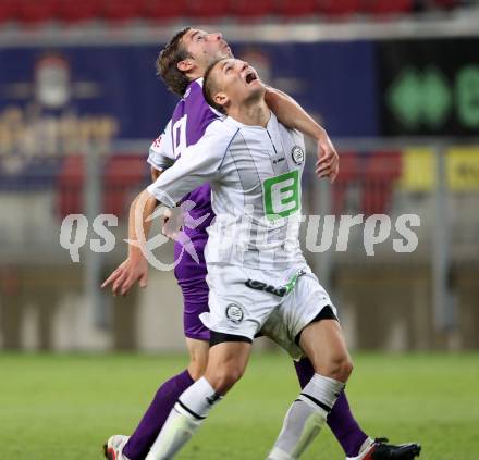 Fussball Regionalliga. SK Austria Klagenfurt gegen Sturm Graz Amateure. Marc Sand,  (Klagenfurt), Erman Bevab (Graz). Klagenfurt, 10.8.2012.
Foto: Kuess


---
pressefotos, pressefotografie, kuess, qs, qspictures, sport, bild, bilder, bilddatenbank