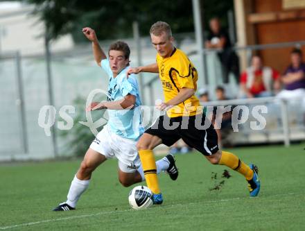 Fussball. Kaerntner Liga. Welzenegg gegen St. Veit/Glan. Mandzic Aner (Welzenegg), Komarek Ernst Kurt (St. Veit).. Klagenfurt, 11.8.2012.
Foto: Kuess
---
pressefotos, pressefotografie, kuess, qs, qspictures, sport, bild, bilder, bilddatenbank