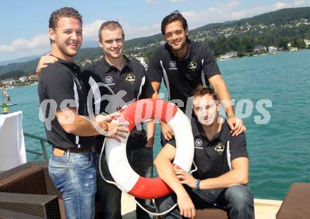 EBEL. Eishockey Bundesliga. Pressekonferenz VSV. John Hughes, Philippe Lamoureux, Brad Cole, Justin Taylor, John Hughes. Velden, am 14.8.2012.
Foto: Kuess
---
pressefotos, pressefotografie, kuess, qs, qspictures, sport, bild, bilder, bilddatenbank