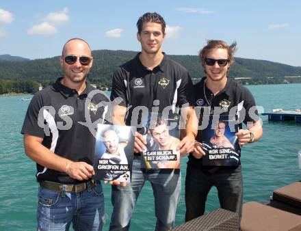 EBEL. Eishockey Bundesliga. Pressekonferenz VSV. Gerhard Unterluggauer, Mario Altmann, Andreas Wiedergut. Velden, am 14.8.2012.
Foto: Kuess
---
pressefotos, pressefotografie, kuess, qs, qspictures, sport, bild, bilder, bilddatenbank