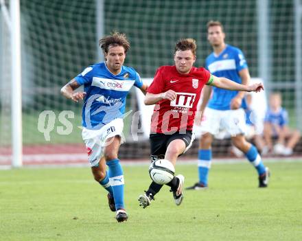 Fussball. Regionalliga. VSV gegen St. Florian. Kirisits Michael (VSV), Mitterndorfer Thomas (St. Florian). Villach, 17.8.2012.
Foto: Kuess
---
pressefotos, pressefotografie, kuess, qs, qspictures, sport, bild, bilder, bilddatenbank