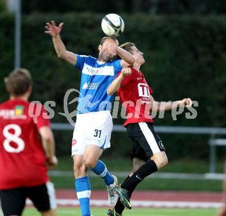 Fussball. Regionalliga. VSV gegen St. Florian. Gasser Udo (VSV), Renner Rene (St. Florian). Villach, 17.8.2012.
Foto: Kuess
---
pressefotos, pressefotografie, kuess, qs, qspictures, sport, bild, bilder, bilddatenbank