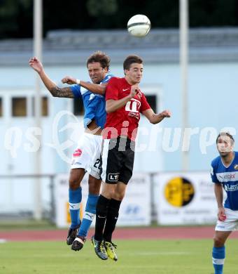 Fussball. Regionalliga. VSV gegen St. Florian. Kirisits Michael (VSV), Krennmayr Florian (St. Florian). Villach, 17.8.2012.
Foto: Kuess
---
pressefotos, pressefotografie, kuess, qs, qspictures, sport, bild, bilder, bilddatenbank