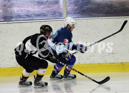 Eishockey. Rudi Hiti Turnier. VSV gegen Stavanger Oilers (Norwegen).  Antti Pusa (VSV), Tim Kunes (Stavanger Oilers). Bled, 17.8.2012
Foto: Kuess

---
pressefotos, pressefotografie, kuess, qs, qspictures, sport, bild, bilder, bilddatenbank