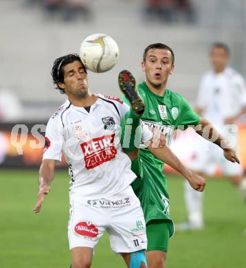 Fussball. Bundesliga. RZ Pellets WAC gegen SV Mattersburg. Jacobo, (WAC), Manuel Prietl  (Mattersburg). Wolfsberg, 18.8.2012.
Foto: Kuess

---
pressefotos, pressefotografie, kuess, qs, qspictures, sport, bild, bilder, bilddatenbank