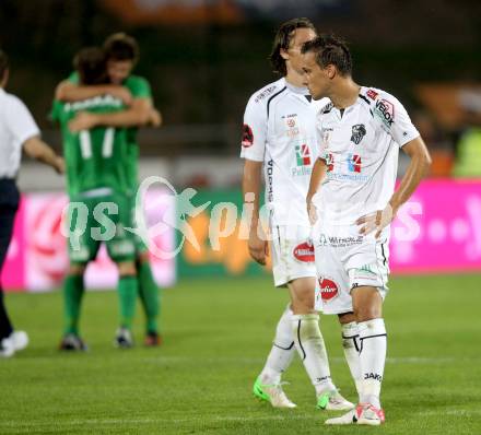 Fussball. Bundesliga. RZ Pellets WAC gegen SV Mattersburg. Michael Liendl, (WAC),  Jubel Mattersburg . Wolfsberg, 18.8.2012.
Foto: Kuess

---
pressefotos, pressefotografie, kuess, qs, qspictures, sport, bild, bilder, bilddatenbank