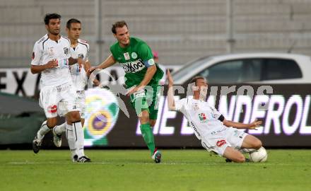 Fussball. Bundesliga. RZ Pellets WAC gegen SV Mattersburg. Solano, Nenad Jovanovic, Gernot Messner,  (WAC), Patrick Buerger (Mattersburg). Wolfsberg, 18.8.2012.
Foto: Kuess

---
pressefotos, pressefotografie, kuess, qs, qspictures, sport, bild, bilder, bilddatenbank