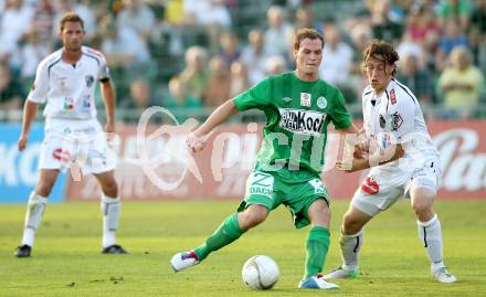 Fussball. Bundesliga. RZ Pellets WAC gegen SV Mattersburg. Dario Baldauf,  (WAC), Patrick Buerger (Mattersburg). Wolfsberg, 18.8.2012.
Foto: Kuess

---
pressefotos, pressefotografie, kuess, qs, qspictures, sport, bild, bilder, bilddatenbank