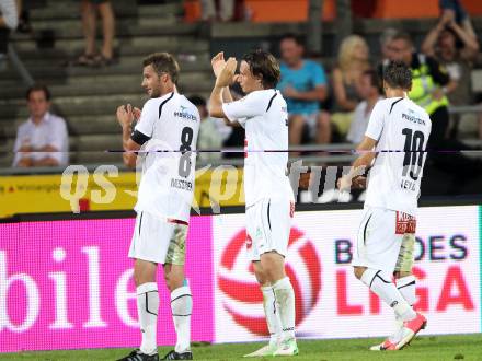 Fussball. Bundesliga. RZ Pellets WAC gegen SV Mattersburg. Gernot Messner, Dario Baldauf, Michael Liendl (WAC). Wolfsberg, 18.8.2012.
Foto: Kuess

---
pressefotos, pressefotografie, kuess, qs, qspictures, sport, bild, bilder, bilddatenbank