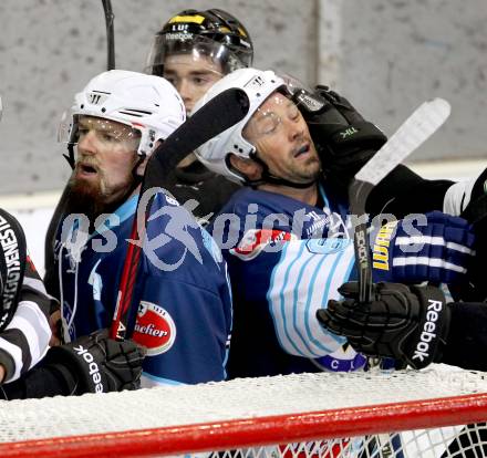 Eishockey. Rudi Hiti Turnier. VSV gegen Stavanger Oilers (Norwegen).  Markus Peintner, gerhard Unterluggauer (VSV). Bled, 17.8.2012
Foto: Kuess
---
pressefotos, pressefotografie, kuess, qs, qspictures, sport, bild, bilder, bilddatenbank