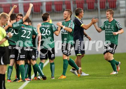 Fussball Regionalliga. SK Austria Klagenfurt gegen Feldkirchen. Torjubel Feldkirchen. Klagenfurt, am 21.8.2012.
Foto: Kuess
---
pressefotos, pressefotografie, kuess, qs, qspictures, sport, bild, bilder, bilddatenbank