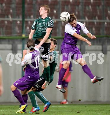 Fussball Regionalliga. SK Austria Klagenfurt gegen Feldkirchen. Marc Sand (Austria), Michael Wernig  (Feldkirchen). Klagenfurt, am 21.8.2012.
Foto: Kuess
---
pressefotos, pressefotografie, kuess, qs, qspictures, sport, bild, bilder, bilddatenbank