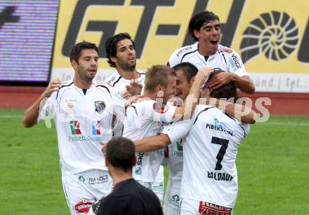 Fussball. Bundesliga. RZ Pellets WAC gegen Rapid Wien.  Torjubel WAC. Wolfsberg, 26.8.2012.
Foto: Kuess

---
pressefotos, pressefotografie, kuess, qs, qspictures, sport, bild, bilder, bilddatenbank