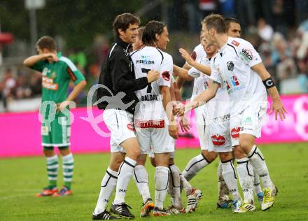 Fussball. Bundesliga. RZ Pellets WAC gegen Rapid Wien. Jubel WAC. Wolfsberg, 26.8.2012.
Foto: Kuess

---
pressefotos, pressefotografie, kuess, qs, qspictures, sport, bild, bilder, bilddatenbank