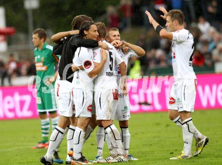 Fussball. Bundesliga. RZ Pellets WAC gegen Rapid Wien. Jubel WAC. Wolfsberg, 26.8.2012.
Foto: Kuess

---
pressefotos, pressefotografie, kuess, qs, qspictures, sport, bild, bilder, bilddatenbank