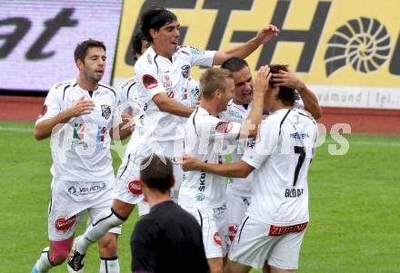 Fussball. Bundesliga. RZ Pellets WAC gegen Rapid Wien.  Torjubel WAC. Wolfsberg, 26.8.2012.
Foto: Kuess

---
pressefotos, pressefotografie, kuess, qs, qspictures, sport, bild, bilder, bilddatenbank