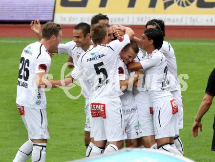 Fussball. Bundesliga. RZ Pellets WAC gegen Rapid Wien.  Torjubel WAC. Wolfsberg, 26.8.2012.
Foto: Kuess

---
pressefotos, pressefotografie, kuess, qs, qspictures, sport, bild, bilder, bilddatenbank