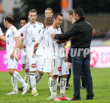 Fussball. Bundesliga. RZ Pellets WAC gegen Rapid Wien. Michael Liendl, Trainer Nenad Bjelica (WAC). Wolfsberg, 26.8.2012.
Foto: Kuess

---
pressefotos, pressefotografie, kuess, qs, qspictures, sport, bild, bilder, bilddatenbank