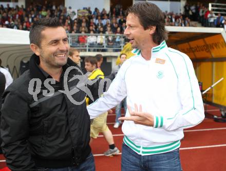 Fussball. Bundesliga. RZ Pellets WAC gegen Rapid Wien.  Trainer nenad Bjelica, (WAC), Trainer Peter Schoettel  (Rapid). Wolfsberg, 26.8.2012.
Foto: Kuess

---
pressefotos, pressefotografie, kuess, qs, qspictures, sport, bild, bilder, bilddatenbank