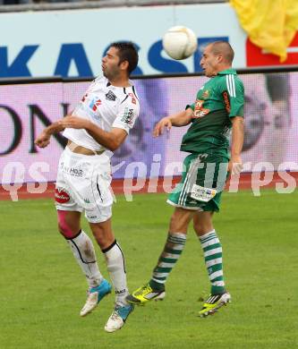 Fussball. Bundesliga. RZ Pellets WAC gegen Rapid Wien. Ruben Rivera,  (WAC), Stefan Kulovits (Rapid). Wolfsberg, 26.8.2012.
Foto: Kuess

---
pressefotos, pressefotografie, kuess, qs, qspictures, sport, bild, bilder, bilddatenbank