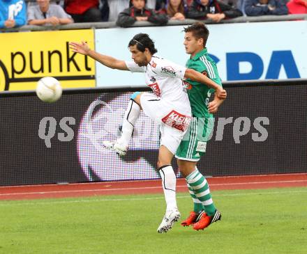 Fussball. Bundesliga. RZ Pellets WAC gegen Rapid Wien. Jacobo, (WAC),  Michael Schimpelsberger  (Rapid). Wolfsberg, 26.8.2012.
Foto: Kuess

---
pressefotos, pressefotografie, kuess, qs, qspictures, sport, bild, bilder, bilddatenbank