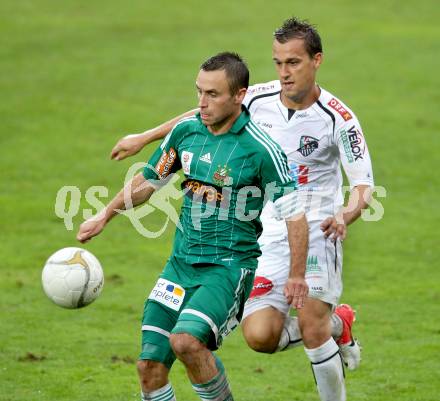 Fussball. Bundesliga. RZ Pellets WAC gegen Rapid Wien. Michael Liendl, (WAC), Steffen Hoffmann  (Rapid). Wolfsberg, 26.8.2012.
Foto: Kuess

---
pressefotos, pressefotografie, kuess, qs, qspictures, sport, bild, bilder, bilddatenbank