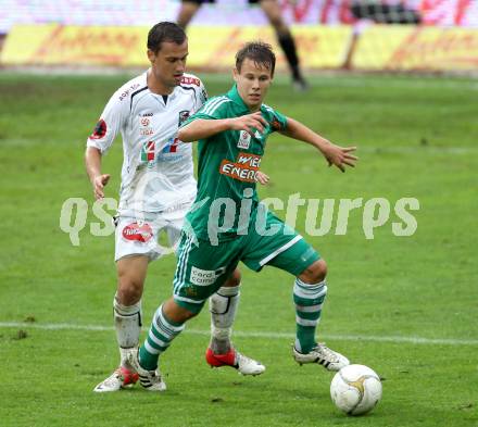 Fussball. Bundesliga. RZ Pellets WAC gegen Rapid Wien. Michael Liendl, (WAC), Louis Schaub  (Rapid). Wolfsberg, 26.8.2012.
Foto: Kuess

---
pressefotos, pressefotografie, kuess, qs, qspictures, sport, bild, bilder, bilddatenbank