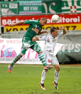 Fussball. Bundesliga. RZ Pellets WAC gegen Rapid Wien. Dario Baldauf, (WAC), Terrence Boyd  (Rapid). Wolfsberg, 26.8.2012.
Foto: Kuess

---
pressefotos, pressefotografie, kuess, qs, qspictures, sport, bild, bilder, bilddatenbank