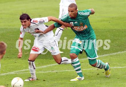 Fussball. Bundesliga. RZ Pellets WAC gegen Rapid Wien. David De Paula, (WAC), Terrence Boyd  (Rapid).. Wolfsberg, 26.8.2012.
Foto: Kuess

---
pressefotos, pressefotografie, kuess, qs, qspictures, sport, bild, bilder, bilddatenbank