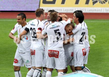 Fussball. Bundesliga. RZ Pellets WAC gegen Rapid Wien.  Torjubel WAC. Wolfsberg, 26.8.2012.
Foto: Kuess

---
pressefotos, pressefotografie, kuess, qs, qspictures, sport, bild, bilder, bilddatenbank