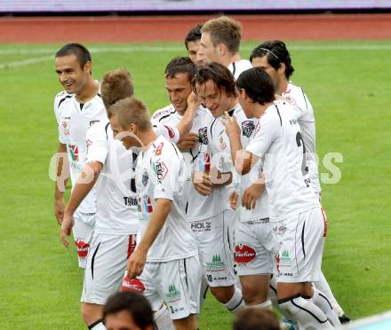 Fussball. Bundesliga. RZ Pellets WAC gegen Rapid Wien. Torjubel WAC. Wolfsberg, 26.8.2012.
Foto: Kuess

---
pressefotos, pressefotografie, kuess, qs, qspictures, sport, bild, bilder, bilddatenbank