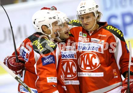 EBEL. Testspiel. EC KAC gegen Augsburg Panthers. Tyler Spurgeon, Patrick Harand, Maximilian Isopp  (KAC). Klagenfurt, am 1.9.2012.
Foto: Kuess 


---
pressefotos, pressefotografie, kuess, qs, qspictures, sport, bild, bilder, bilddatenbank